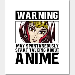 Warning May Spontaneously Talk About Anime Funny Manga Girl Posters and Art